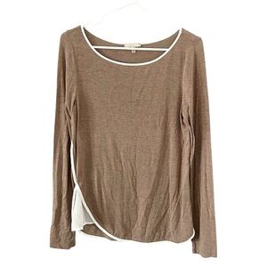 Bordeaux Brown‎ White Layered Top